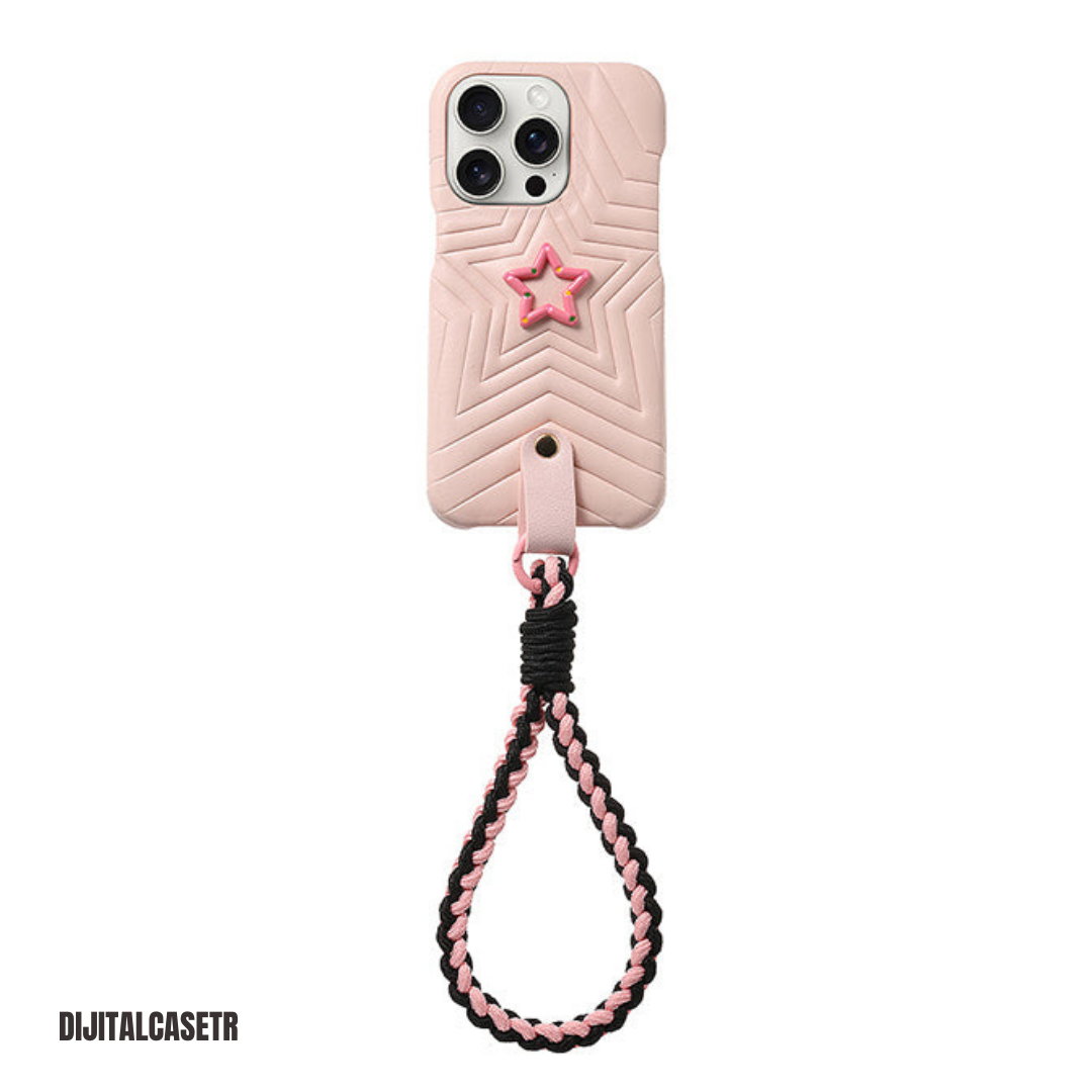 IPhone Kordon Serıes | Rısıng Star Desıgn Leather Phone Case