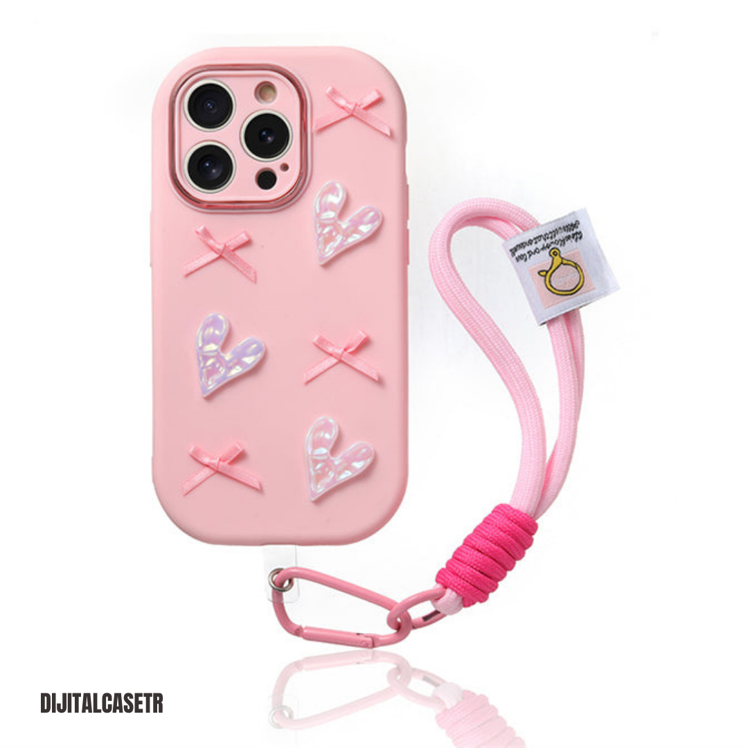 iPhone Kordon Series | Ballet Style Love Bow Liquid Silicone Phone Case
