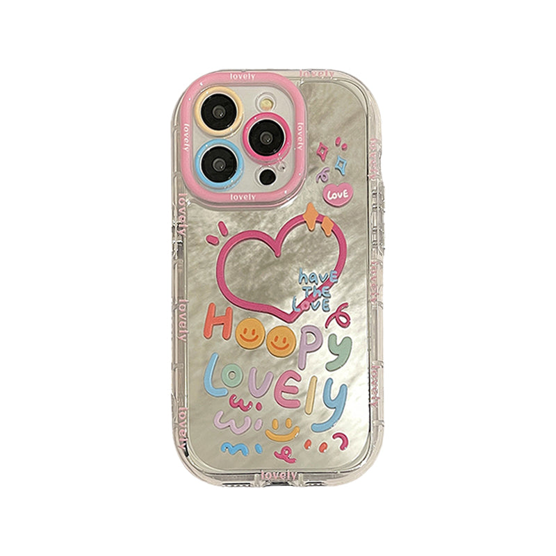 Renkli Lens Koruyucu Aynalı Telefon Kılıfı HOOPY LOVELY
