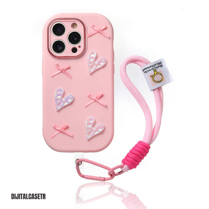 iPhone Kordon Series | Ballet Style Love Bow Liquid Silicone Phone Case